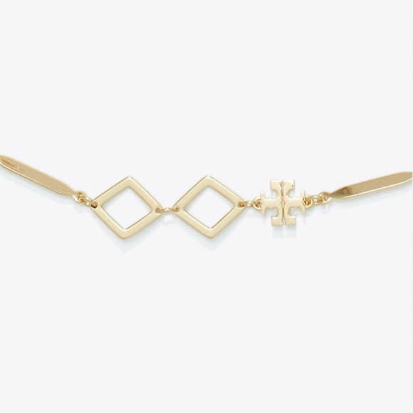 Tory Burch Authentic Roxanne Geo Goldtone
Long Geometric Links Necklace - Picture 2 of 8